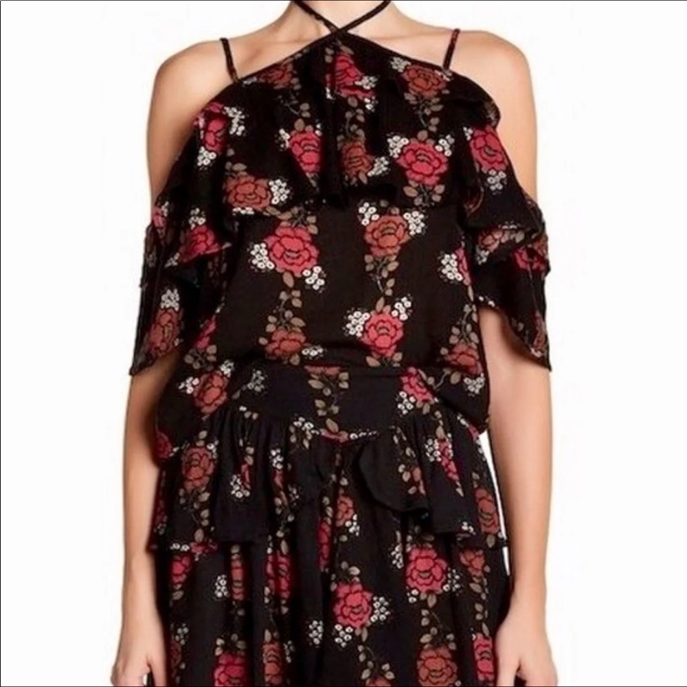 Wild Pearl Ruffled Halter Top